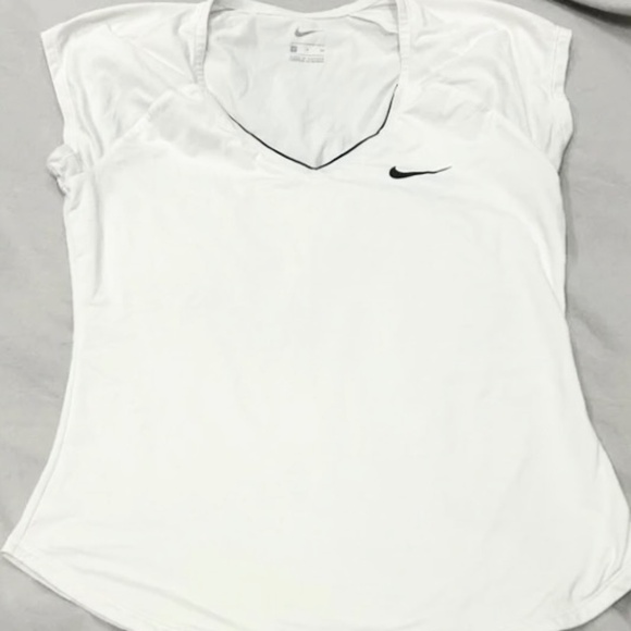 Nike Fit Dri-fit White Tee Shirt Workout/Exercise Top (Small) - Picture 1 of 4